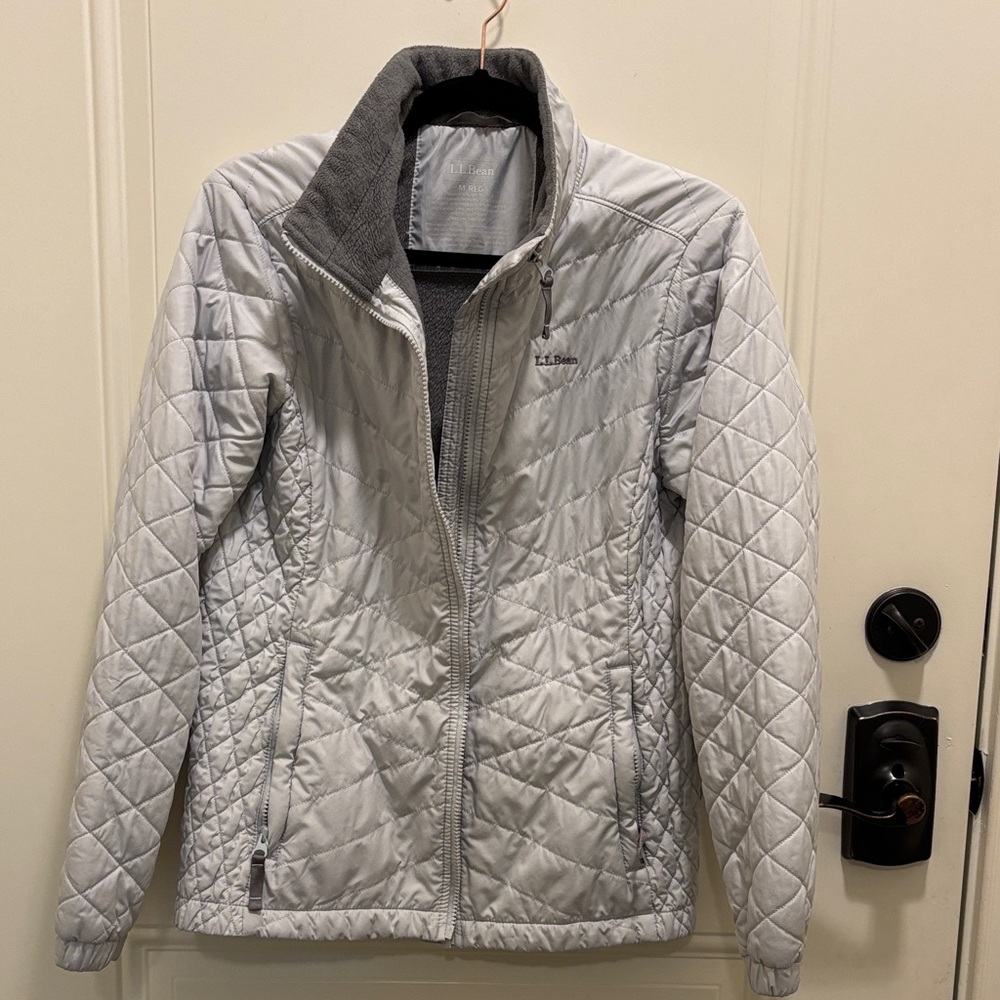 L.L. Bean Women's Light Gray Quilted Puffer Jacket